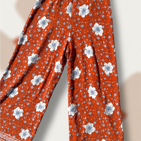 Forever 21 Orange Floral Spaghetti-Strap Jumpsuit - Picture 5 of 8